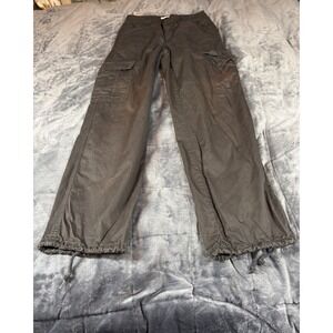 Levi's 94 Baggy Cargo Pants Womens Size 27 Black Drawstring‎ Waist Casual